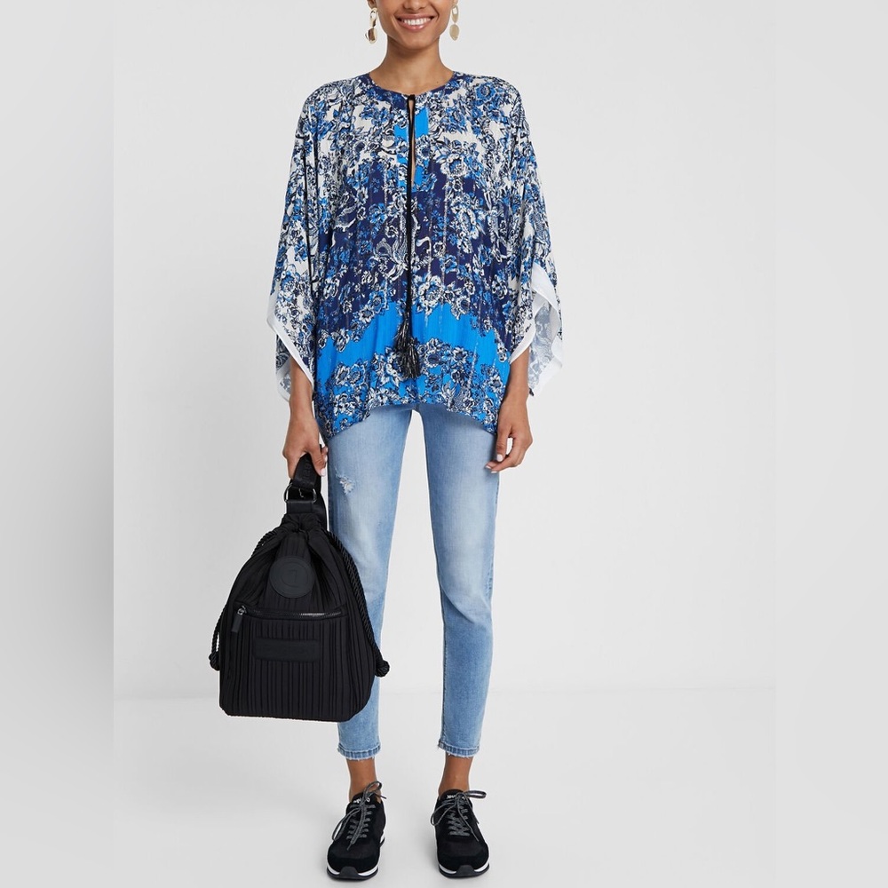 Desigual Kimono type blouse with oriental print